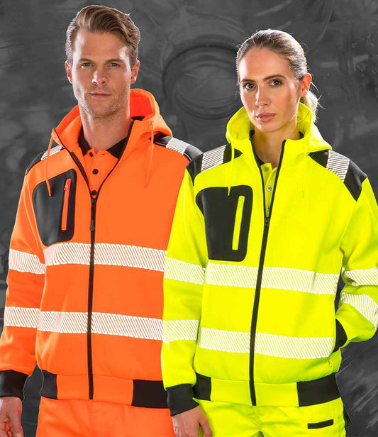 Result Recycled Safety Zip Hoodie - Fluorescent Orange