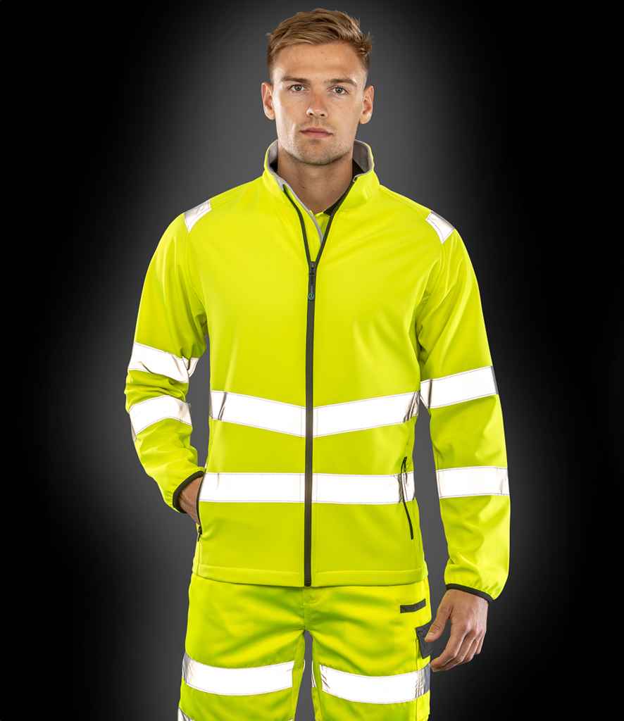 Result Recycled Printable Safety Soft Shell Jacket - model image