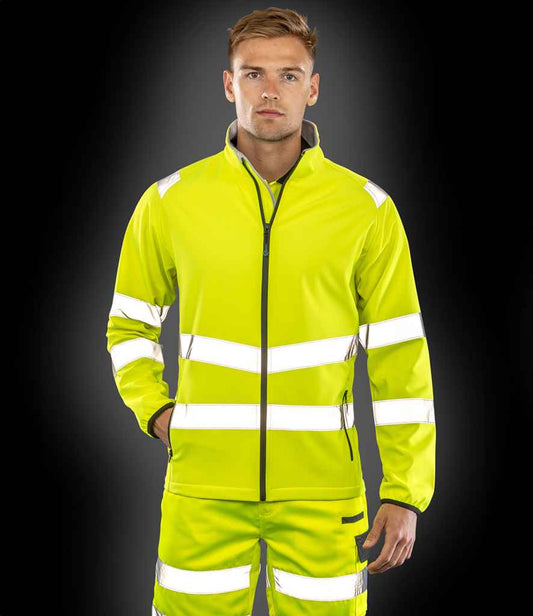 Result Recycled Printable Safety Soft Shell Jacket - model image