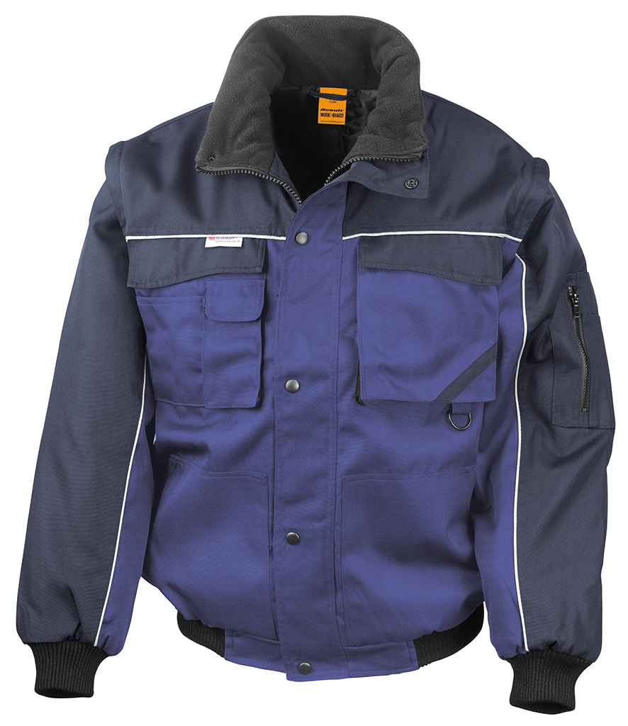 Result Work-Guard Zip Sleeve Heavy Duty Jacket in Royal Blue/Navy