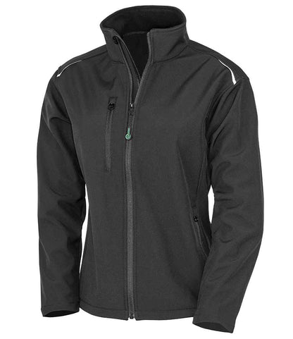 Result Recycled Ladies Three Layer Printable Soft Shell Jacket in Black