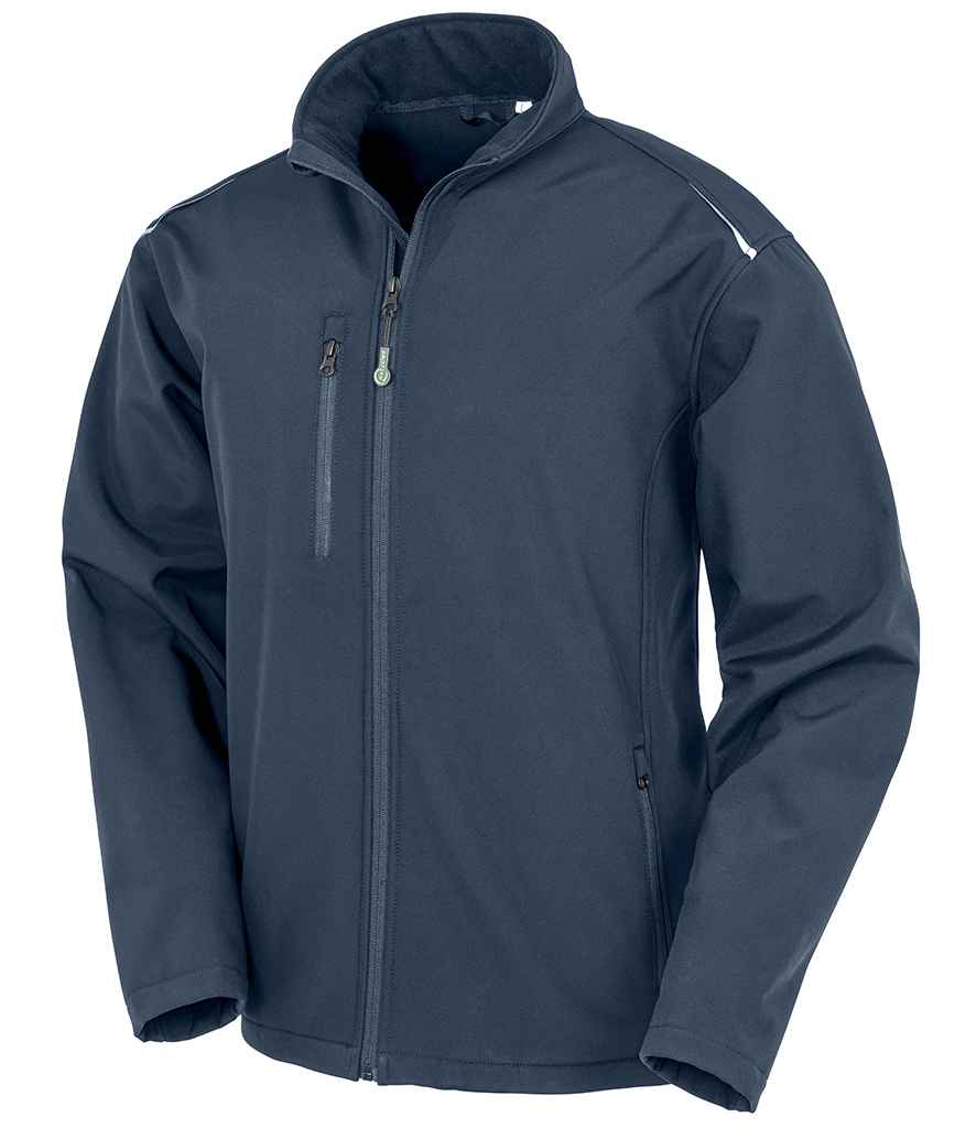 Result Recycled Three Layer Printable Soft Shell Jacket in Navy