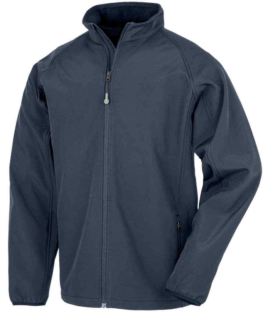Result Recycled Kids Two Layer Printable Soft Shell Jacket in Navy