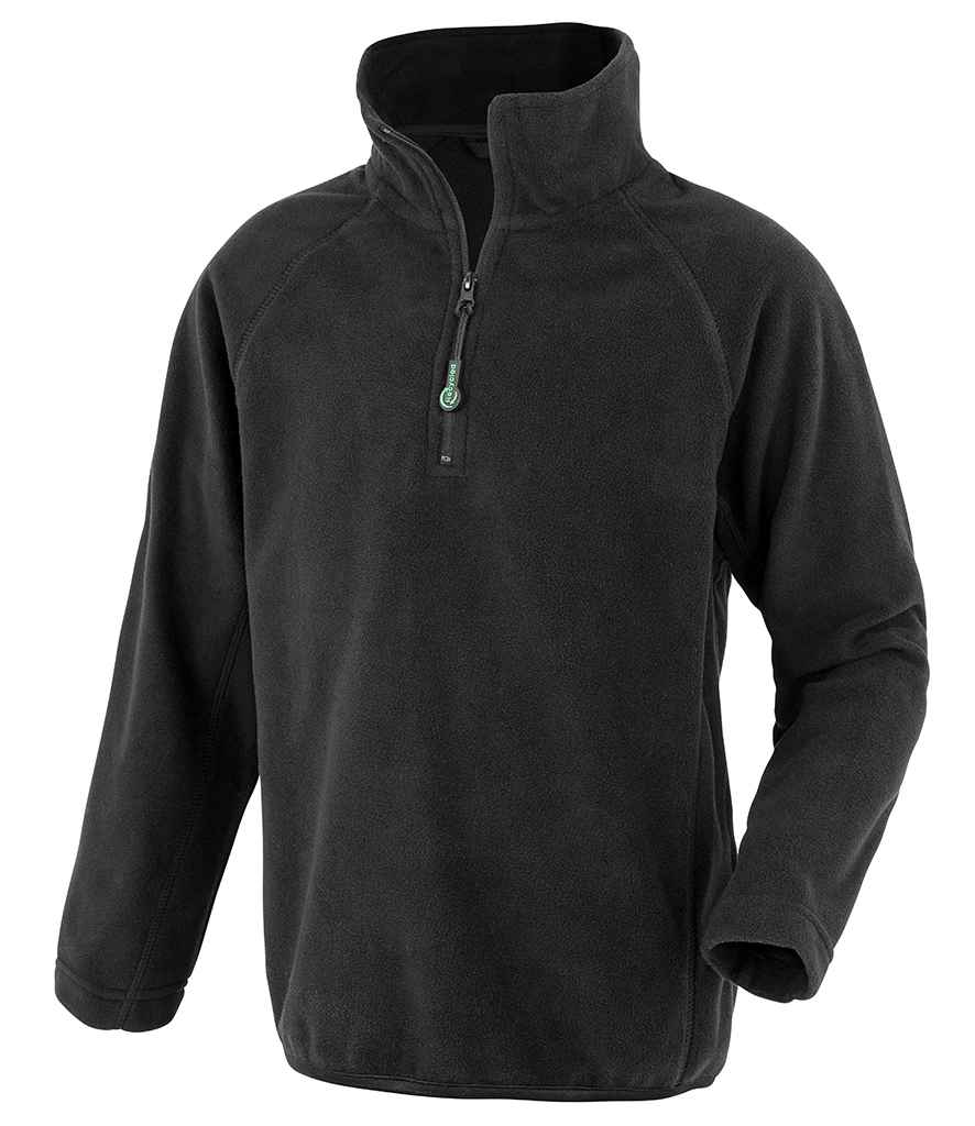 Result Recycled Kids Zip Neck Micro Fleece in Black