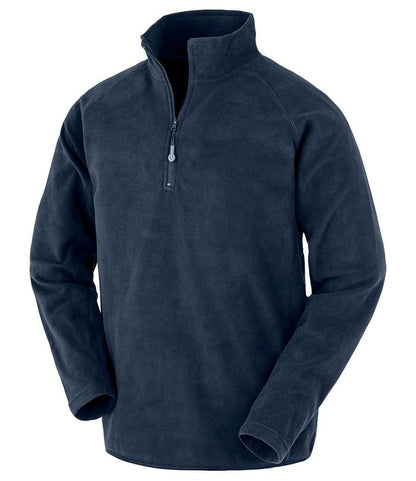 Result Recycled Zip Neck Micro Fleece in Navy
