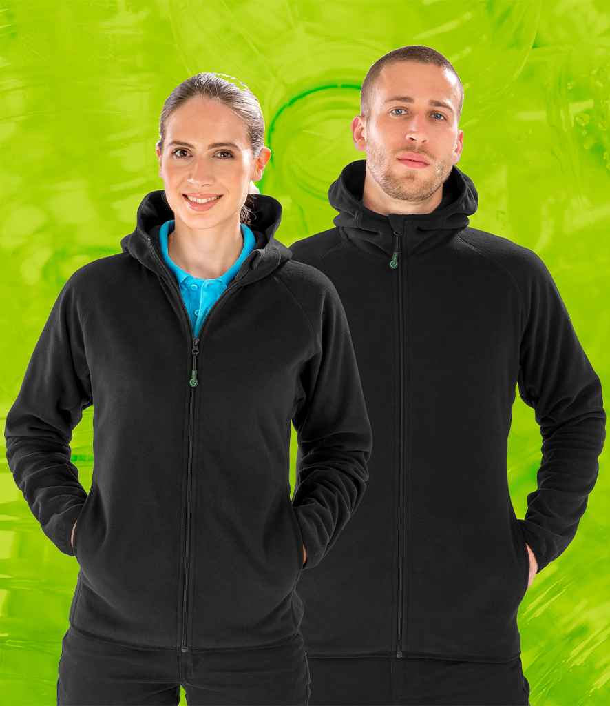 Result Recycled Hooded Micro Fleece Jacket - model image