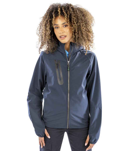 Result Recycled Three Layer Printable Hooded Soft Shell Jacket - model image
