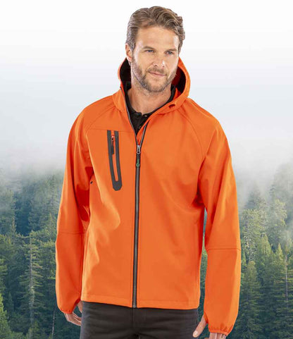 Result Recycled Three Layer Printable Hooded Soft Shell Jacket - model image