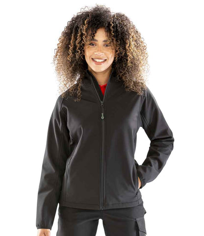 Result Recycled Ladies Three Layer Printable Hooded Soft Shell Jacket - model image