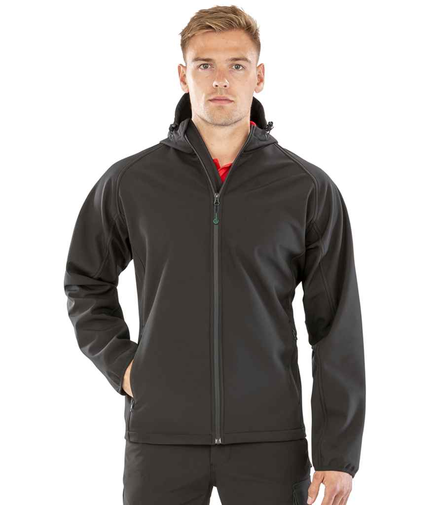 Result Recycled Three Layer Printable Hooded Soft Shell Jacket