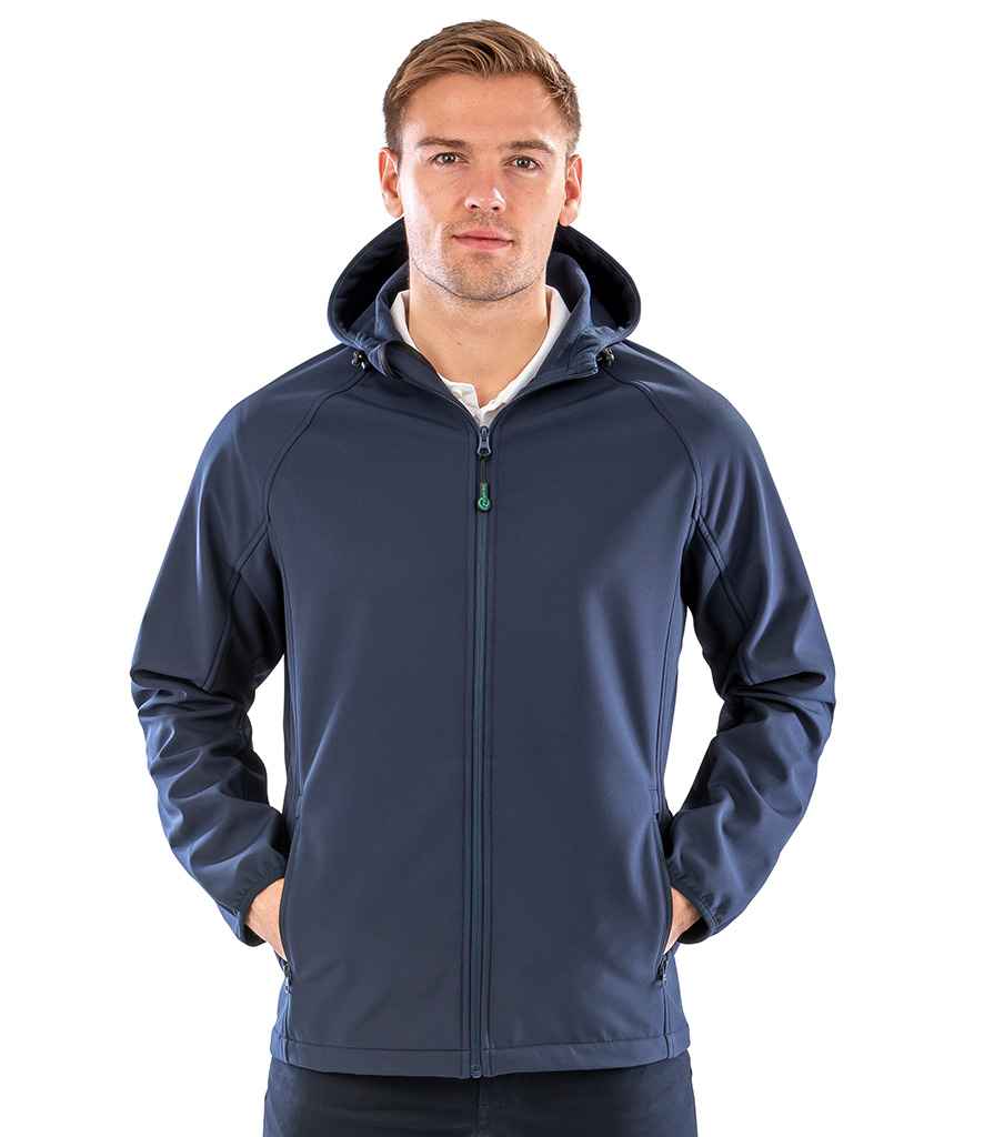 Result Recycled Three Layer Printable Hooded Soft Shell Jacket - model image