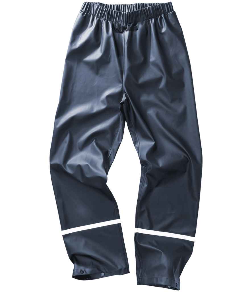 Result Recycled Prism PU Waterproof Trousers in Navy