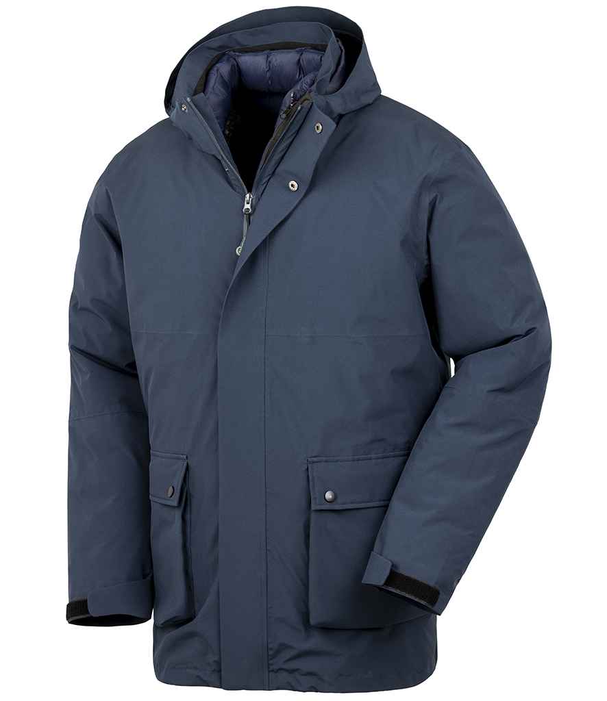 Result Recycled 3-in-1 Padded Ripstop Jacket in Navy