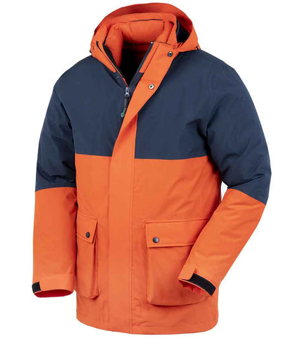 Result Recycled 3-in-1 Padded Ripstop Jacket in Orange/Navy