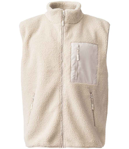Ravine Unisex Borg Fleece Gilet in Natural
