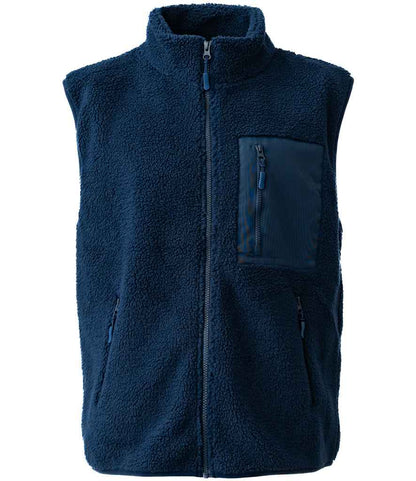Ravine Unisex Borg Fleece Gilet in Navy