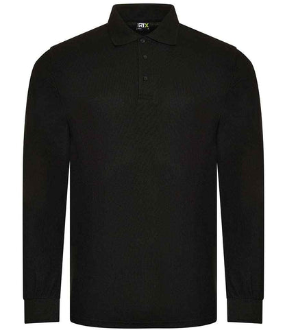 Pro RTX Pro Long Sleeve Piqué Polo Shirt in Black