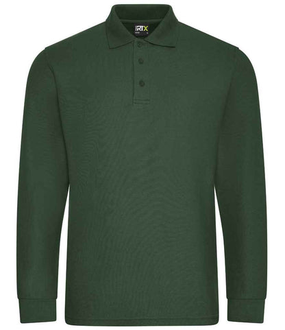 Pro RTX Pro RTX Pro Long Sleeve Piqué Polo Shirt Bottle Green