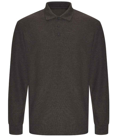 Pro RTX Pro RTX Pro Long Sleeve Piqué Polo Shirt Charcoal
