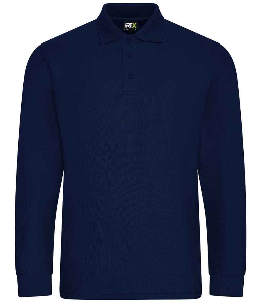 Pro RTX Pro Long Sleeve Piqué Polo Shirt in Navy