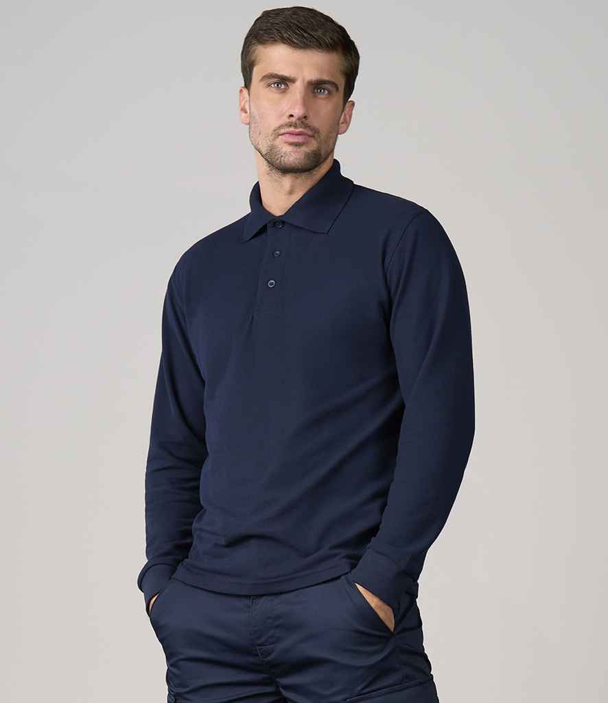 Pro RTX Pro RTX Pro Long Sleeve Piqué Polo Shirt Navy