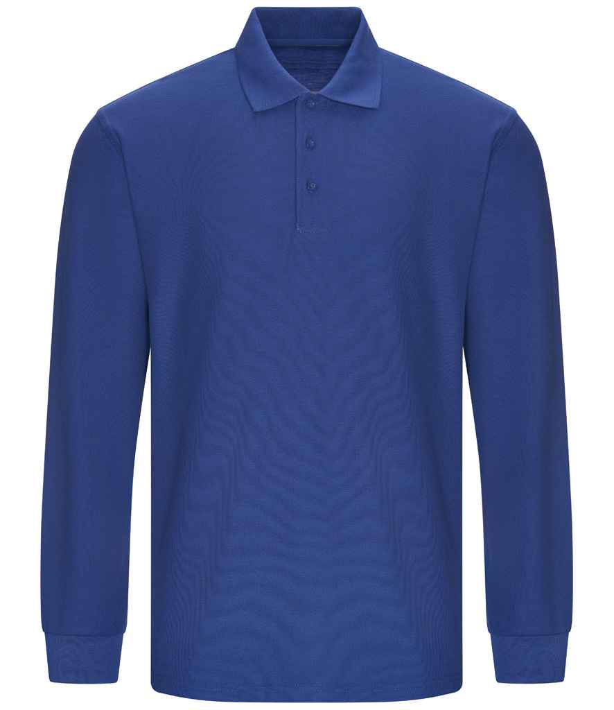 Pro RTX Pro RTX Pro Long Sleeve Piqué Polo Shirt Royal Blue