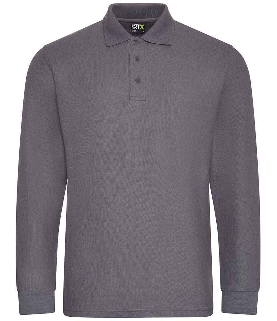 Pro RTX Pro RTX Pro Long Sleeve Piqué Polo Shirt Solid Grey