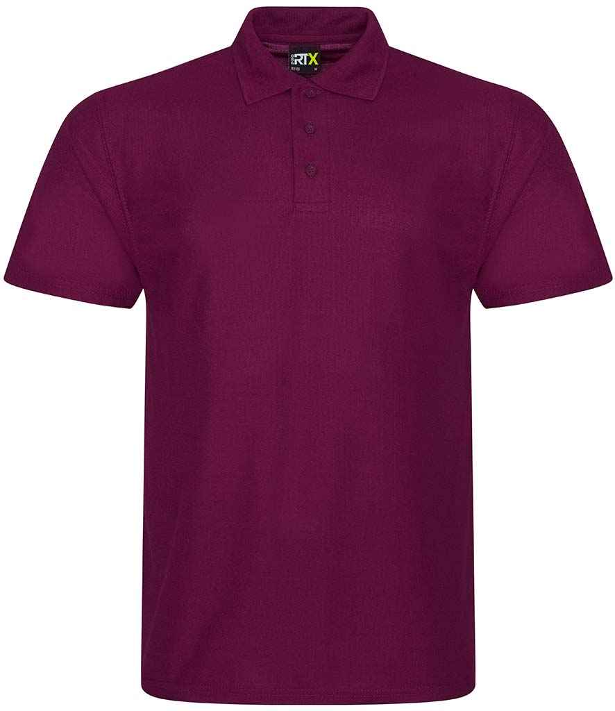 Pro RTX Pro RTX Pro Polyester Polo Shirt Burgundy