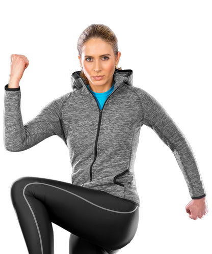 Spiro Women's microfleece hoodi Grey/Black