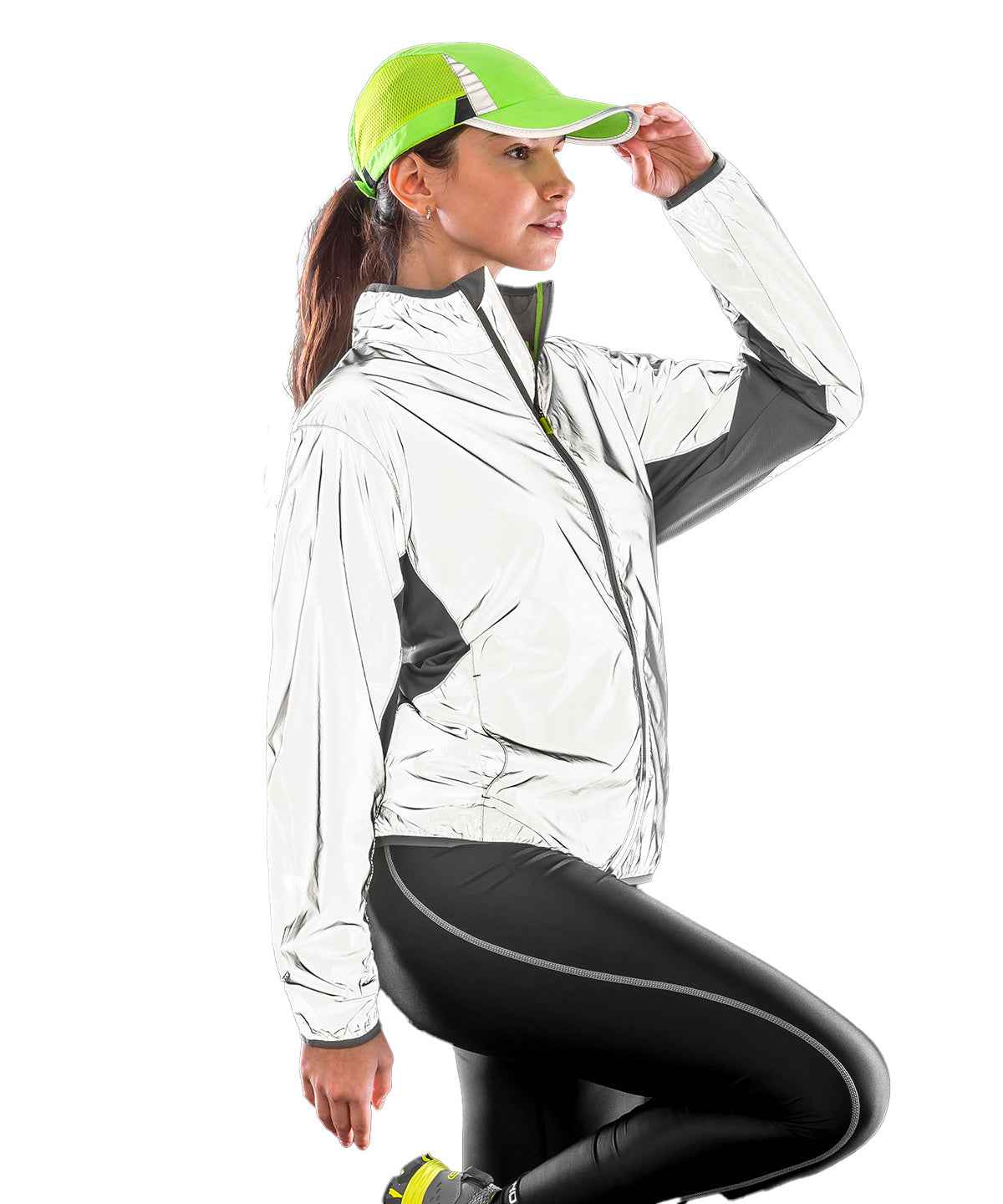 Spiro Luxe reflective hi-vis jacket Neon White