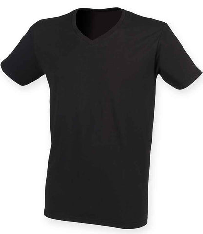 SF Clothing Feel Good Stretch V Neck T-Shirt in Black