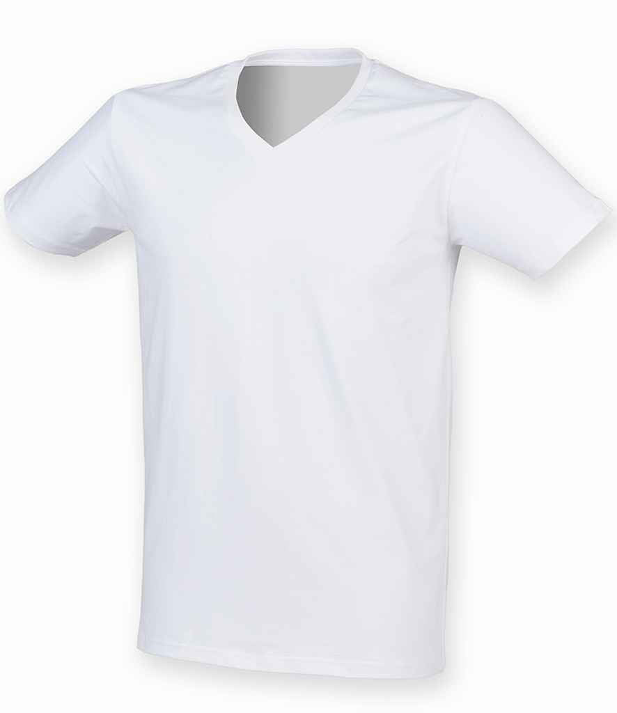 SF Clothing SF Clothing Feel Good Stretch V Neck T-Shirt White