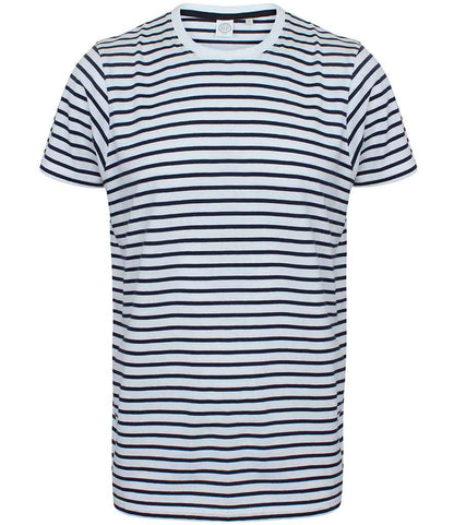 SF Clothing Unisex Striped T-Shirt in White/Oxford Navy