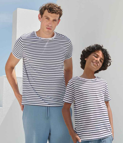 SF Clothing SF Clothing Unisex Striped T-Shirt White/Oxford Navy