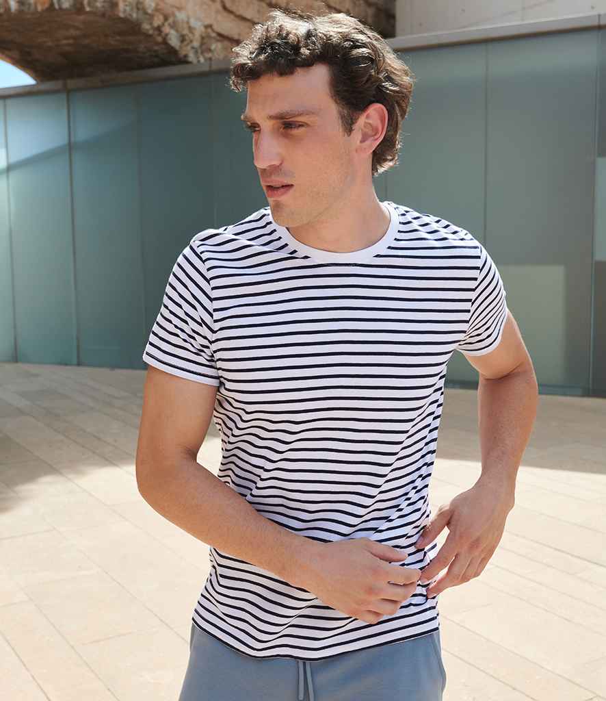 SF Clothing SF Clothing Unisex Striped T-Shirt White/Oxford Navy