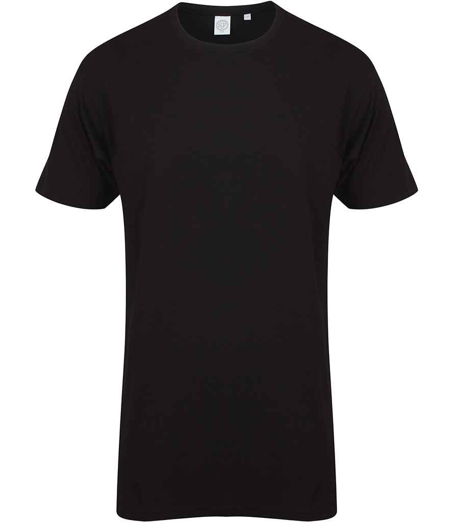 SF Clothing Longline Dipped Hem T-Shirt in Black