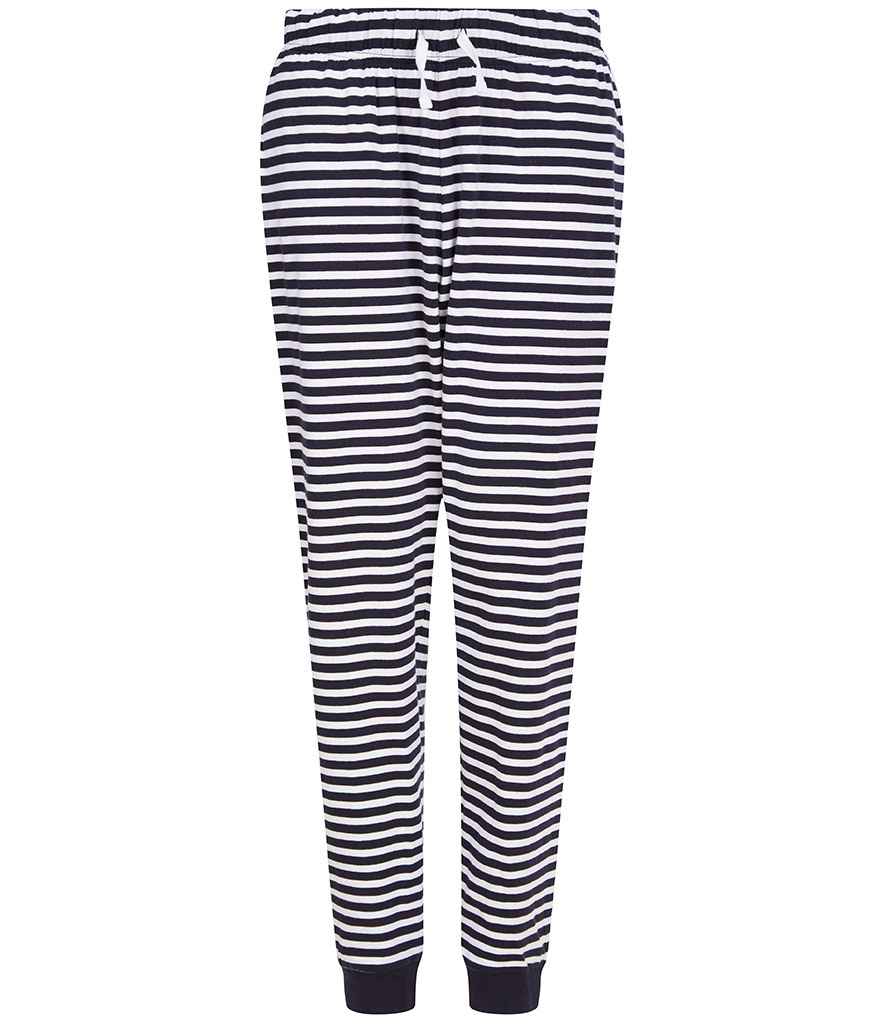 SF Clothing Unisex Cuffed Lounge Pants in Navy/white stripes