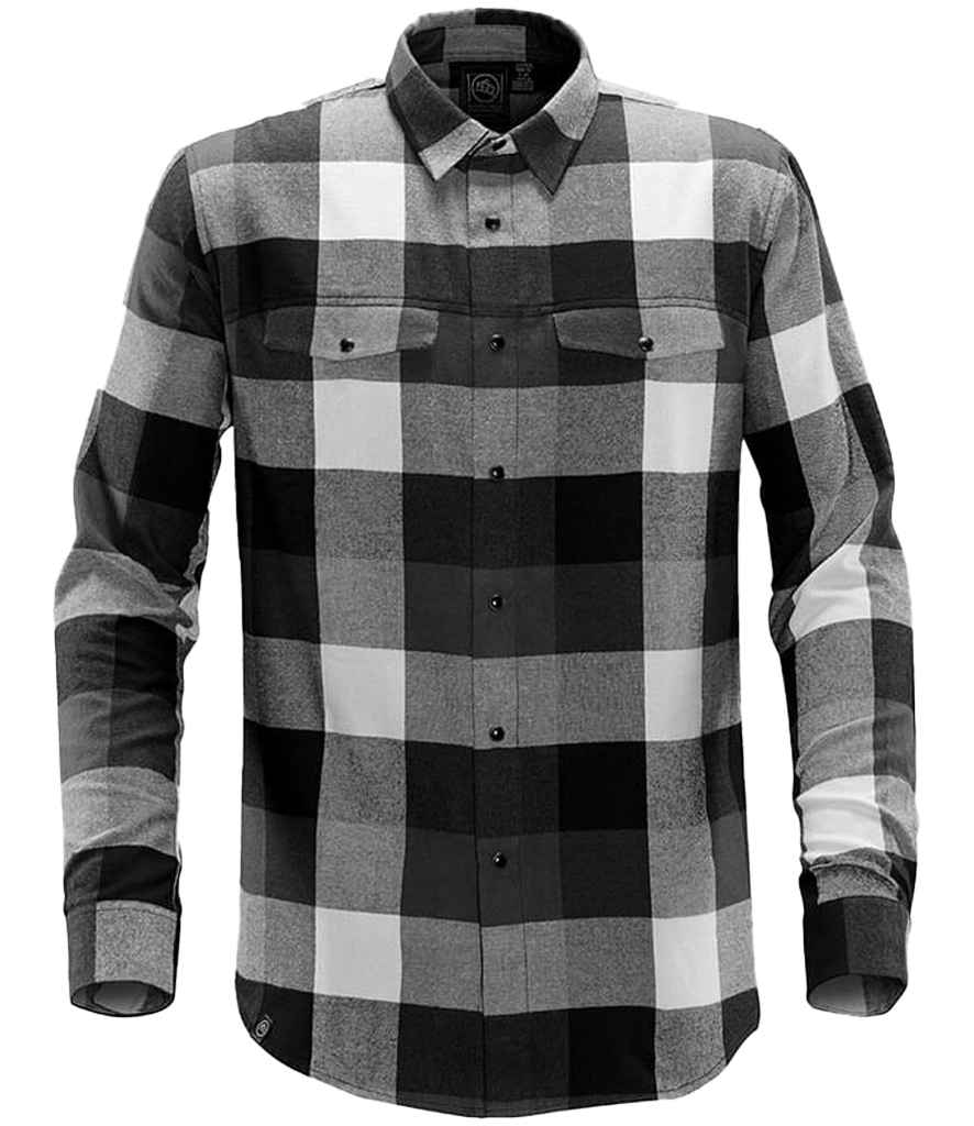 Stormtech Logan Snap Front Shirt in Black/Dolphin