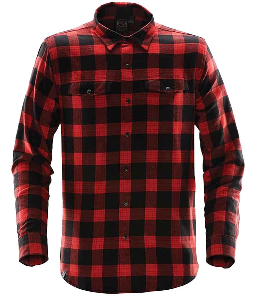 Stormtech Logan Snap Front Shirt in Black/Red Plaid