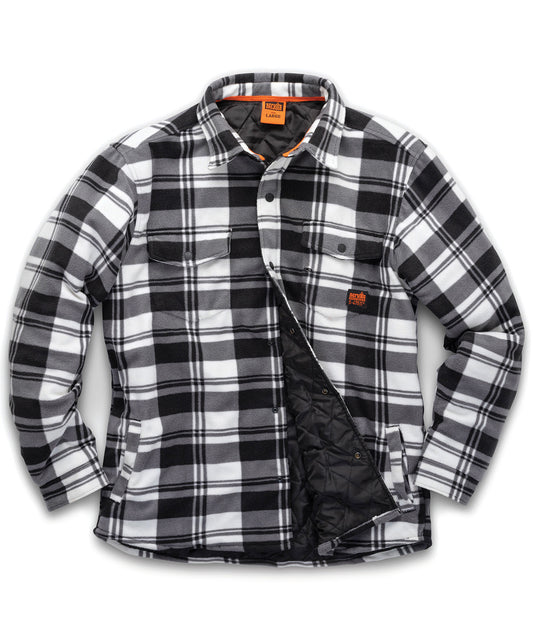 Scruffs Worker padded checked shirt Black/White