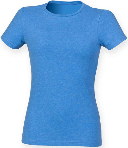 SF Clothing SF Clothing Ladies Feel Good Stretch T-Shirt Heather Blue