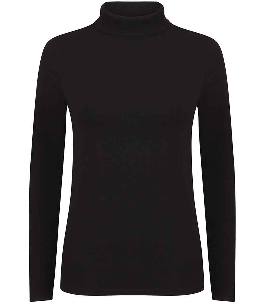 SF Clothing Ladies Feel Good Stretch Roll Neck T-Shirt in Black