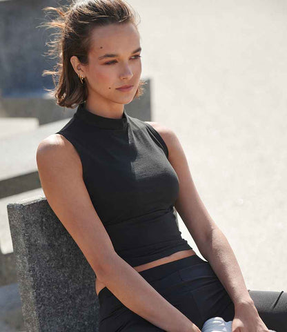 SF Clothing SF Clothing Ladies High Neck Crop Vest