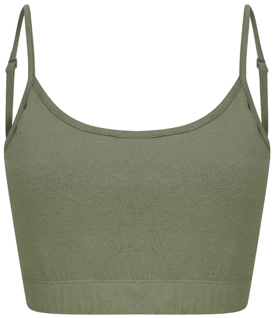 SF Clothing Ladies Sustainable Fashion Cropped Cami Vest Top in Khaki