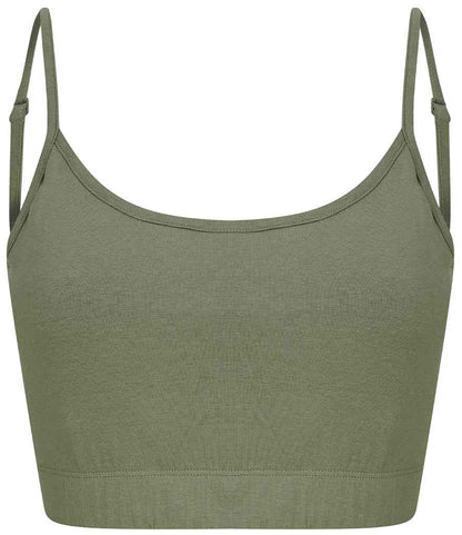 SF Clothing Ladies Sustainable Fashion Cropped Cami Vest Top in Khaki