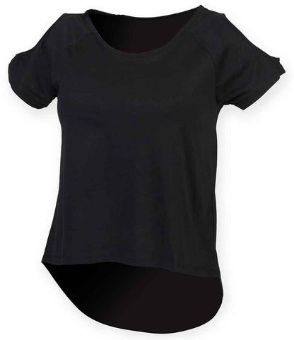 SF Clothing Ladies Drop Tail T-Shirt in Black