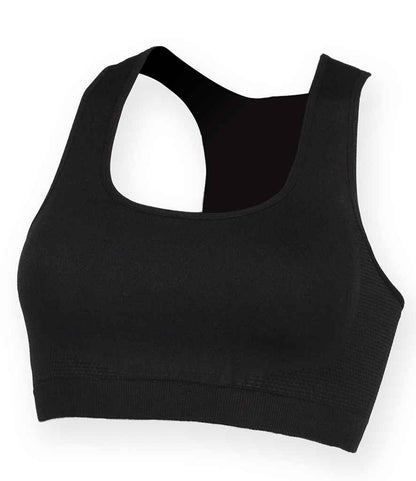 SF Clothing Ladies Workout Crop Top in Black