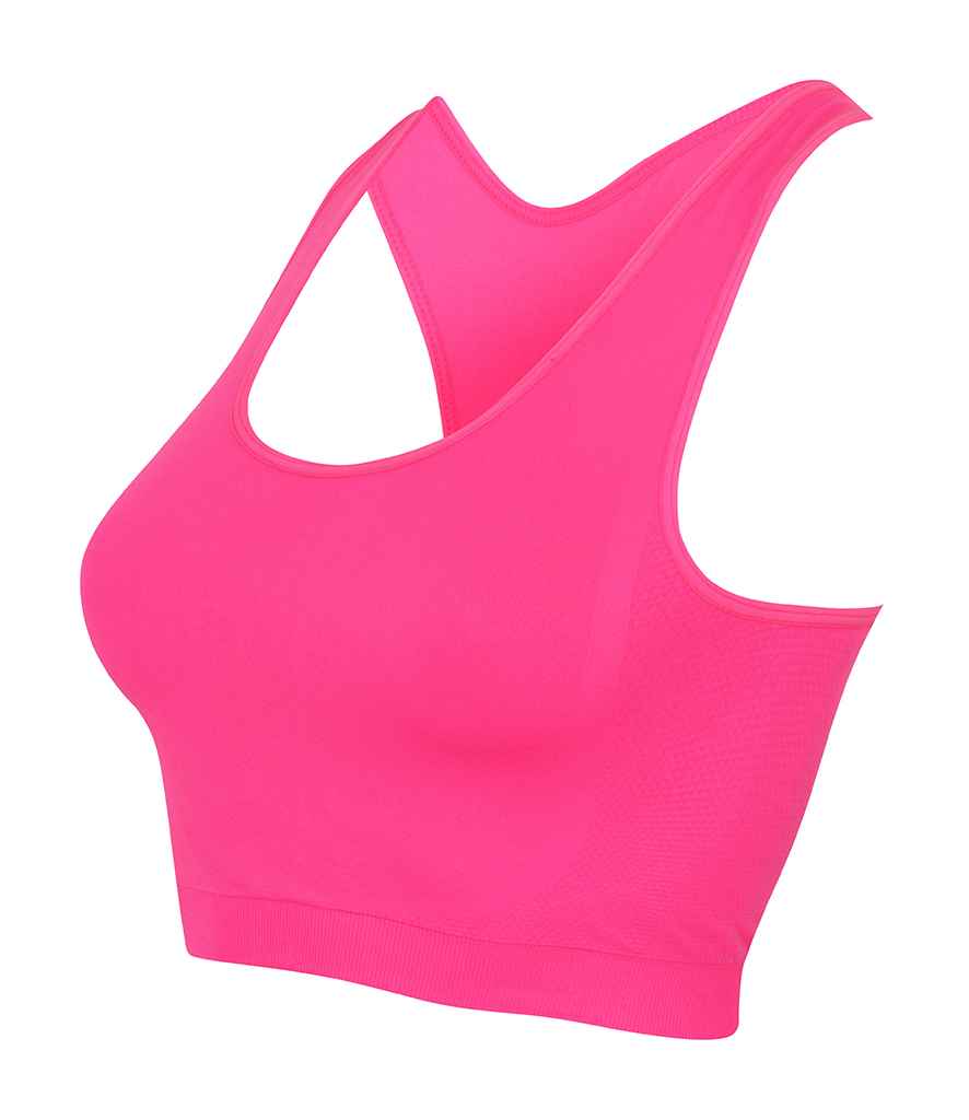 SF Clothing Ladies Workout Crop Top in Neon Pink