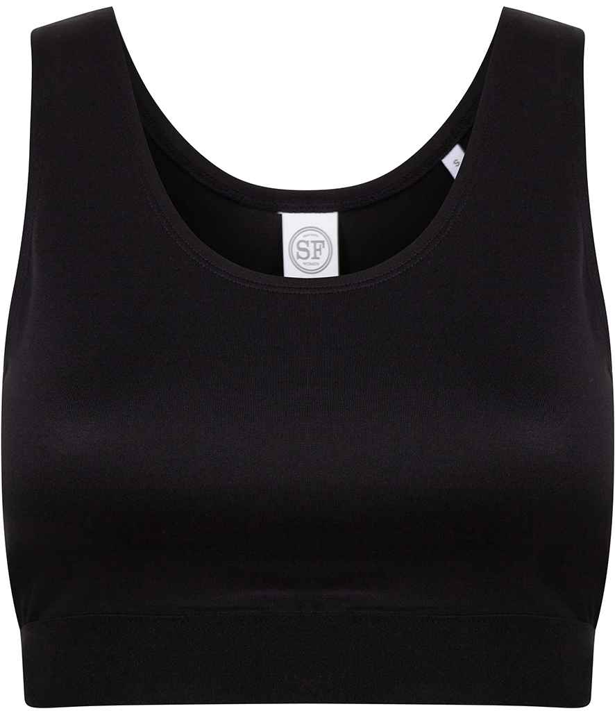 SF Clothing Ladies Fashion Crop Top in Black/Black