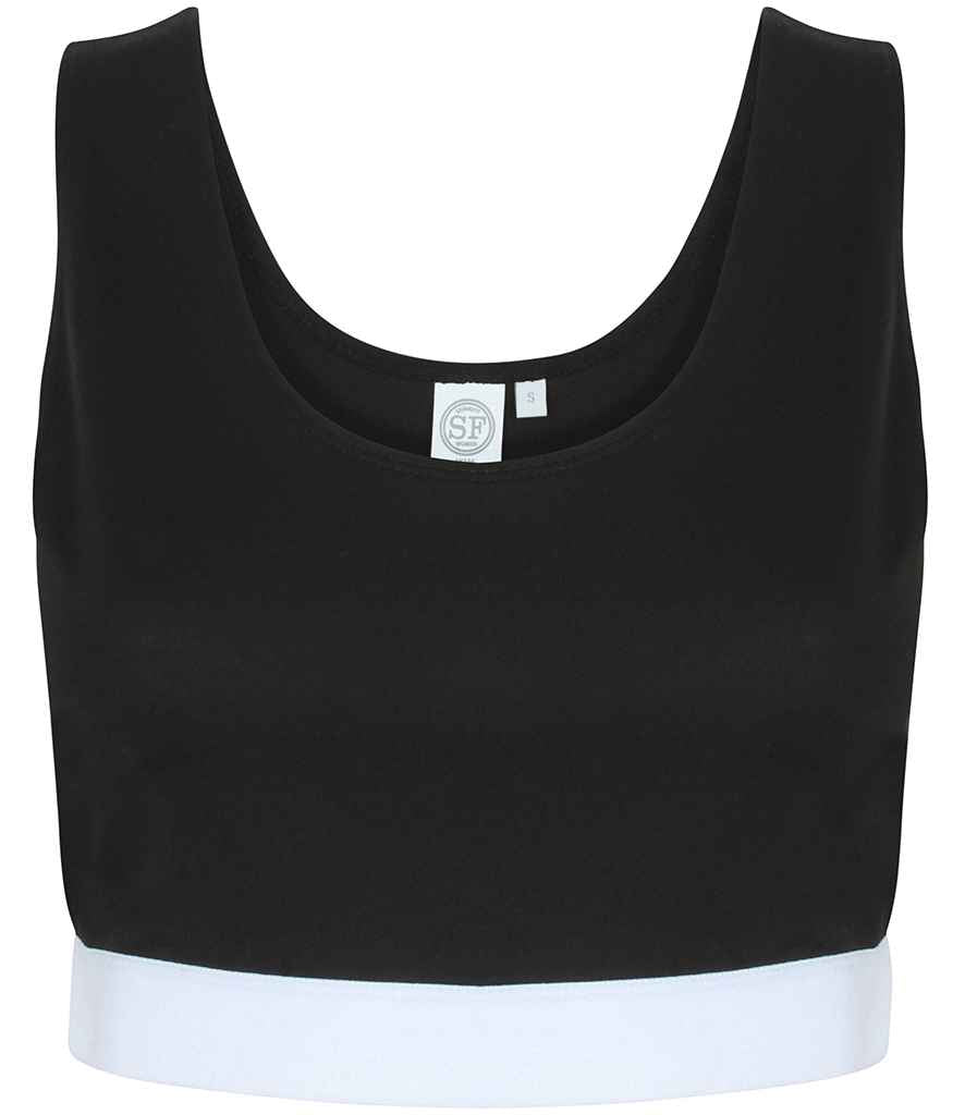 SF Clothing SF Clothing Ladies Fashion Crop Top Black/White